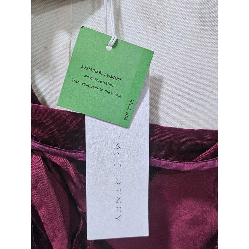 Stella McCartney Grape Velvet One Shoulder Tie Waist Top 6T0035SJ824 Italy - Picture 6 of 10
